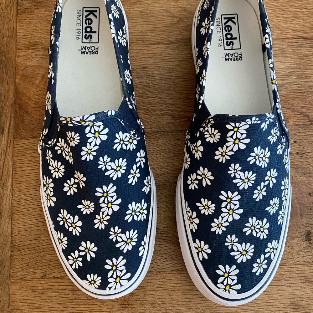 Keds Navy Daisy Slip On Sneakers
